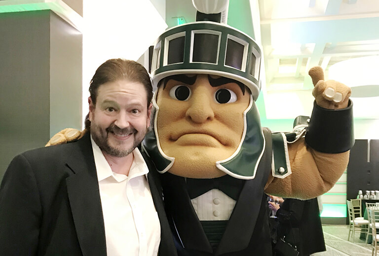 Douglas Mumby with Sparty